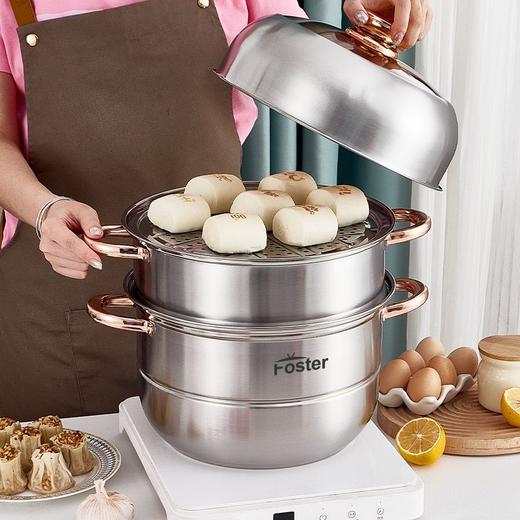 浮士德 纽波特蒸锅 HG-1088 加厚三层蒸锅大容量馒头锅 商品图5