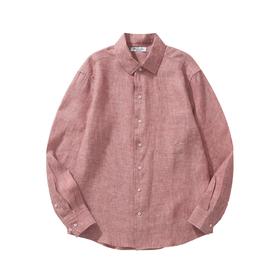 男款André亚麻长袖衬衫fe015