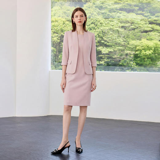 IWY/粉色七分袖职业裙套装女轻熟优雅风通勤修身显瘦气质两件套6CQ28 商品图0