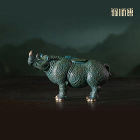 铜师傅 见微系列《青铜犀尊》客厅青铜犀牛摆件 家居装饰工艺品