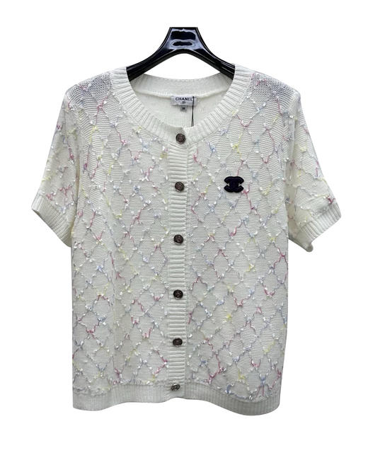 女款菱格短袖针织开衫ba025 商品图0