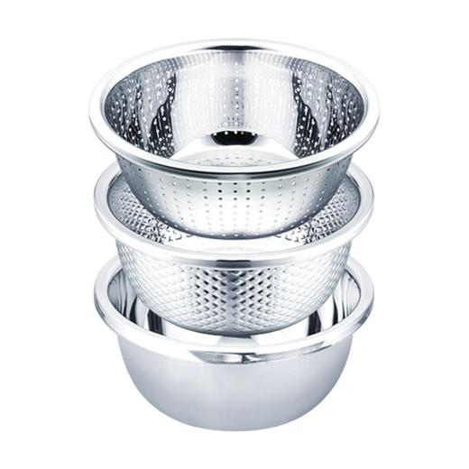 浮士德 悍将三星多用盆 MS-105 不锈钢洗菜盆和面盆 商品图1