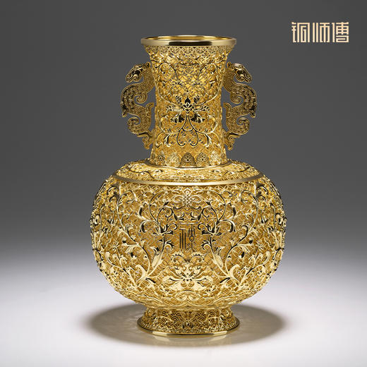 铜师傅《花丝宝瓶》客厅桌面铜花瓶摆件 家居装饰品 节日礼物 商品图1