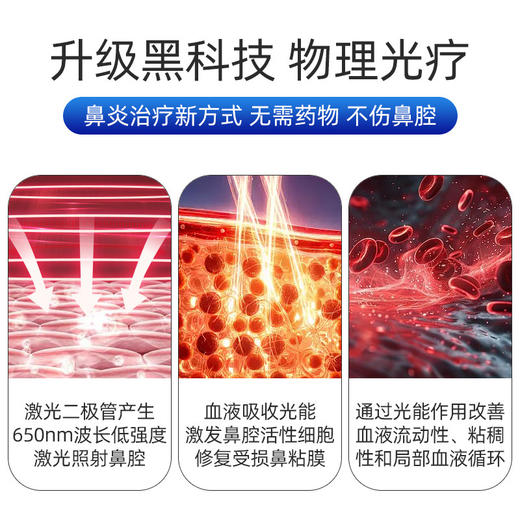 鼻炎光疗仪 缓解鼻塞流鼻涕鼻痒 过敏性儿童成人 便携鼻炎治疗仪 商品图3