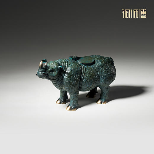 铜师傅 见微系列《青铜犀尊》客厅青铜犀牛摆件 家居装饰工艺品 商品图1