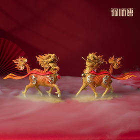 铜师傅《麒麟献瑞》客厅桌面铜摆件 家居装饰工艺品