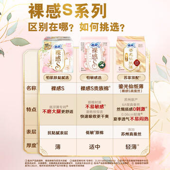苏菲【婴儿级标准】裸感S超熟睡透气姨妈卫生巾日夜用11包68片自营 商品图2
