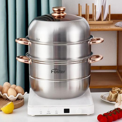 浮士德 纽波特蒸锅 HG-1088 加厚三层蒸锅大容量馒头锅 商品图3