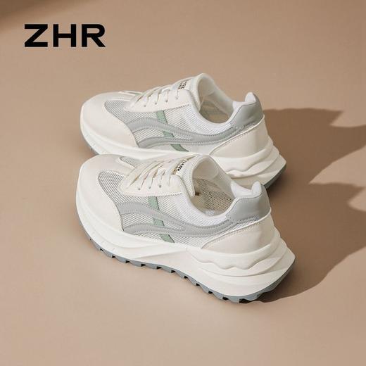 【3CM】ZHR则则舒适增高运动休闲鞋女2026夏季新款柔软百搭德训鞋 商品图9