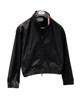 女款织带隐藏帽夹克外套he022