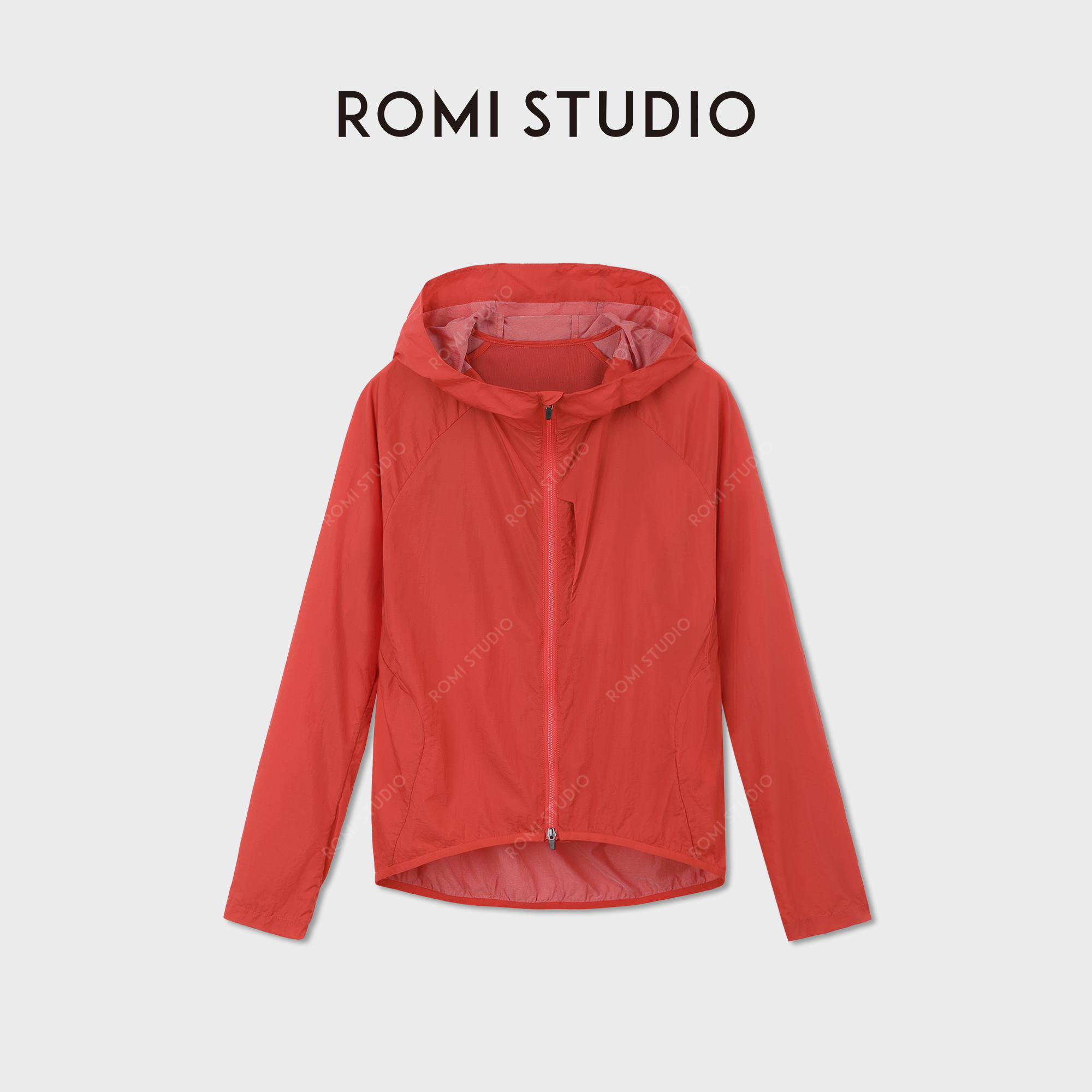 ROMI STUDIO“轻量防晒"UPF50+轻薄凉感橘红连帽外套 RWDSWD1785