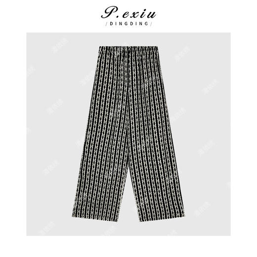 PanYiXiu/潘依绣【格纹控】100%真丝几何格纹慵懒风休闲裤M8852 商品图1