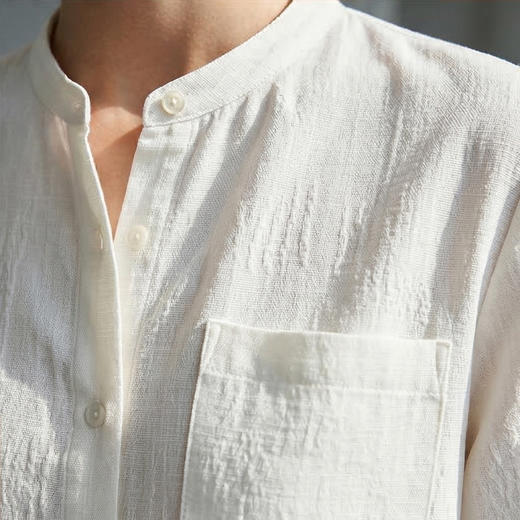 PALUOPO/PL19姆米冠乐绉立领新中式外套高级感提花真丝衬衫ES250186Z 商品图3