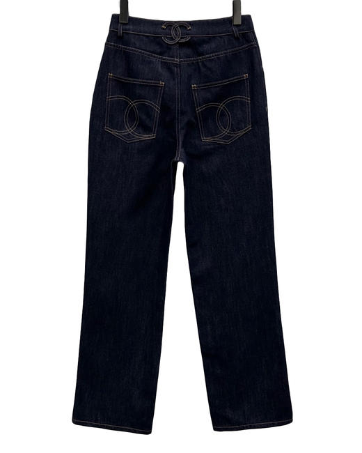 女款书包扣刺绣牛仔长裤la025 商品图1