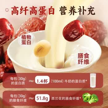 永和豆浆红枣豆浆粉300g 30g*10小包 高膳食纤维 黑芝麻燕麦片搭档早餐 /水饮冲调 /冲饮谷物 /豆浆/豆奶粉 商品图3