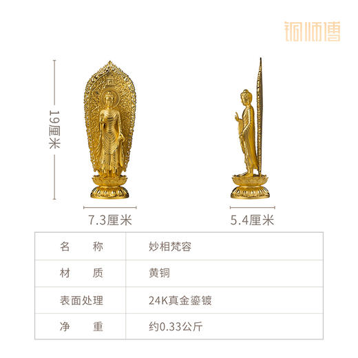 铜师傅 见微系列《妙相梵容》客厅如来佛祖铜摆件 家居铜工艺品 商品图6