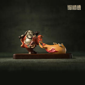 铜师傅 见微系列《笑纳百财》客厅桌面佛像铜摆件 家居工艺品