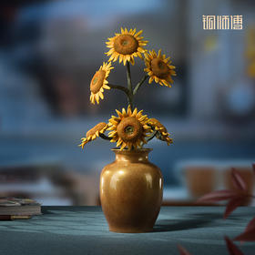 铜师傅《向阳花开》客厅桌面一举夺魁向日葵铜摆件 家居工艺品