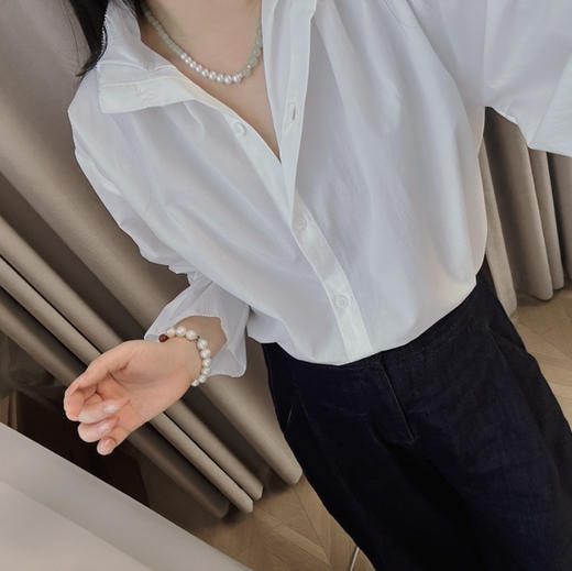 为母亲节开发的，做完立马自留了一串自己戴，无核淡水珍珠中罕见的又大又圆，约9.5-11.5mm，轻微小瑕疵是天然的印记，玛瑙，危地马拉翡翠 商品图3