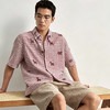 Schenvega情侣小马格子印花短袖衬衣 减龄穿搭 拿捏职场 松弛度假 男女同款 ELXM99-CY669 商品缩略图2