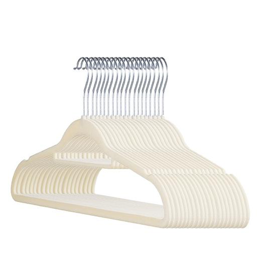 太力植绒衣架(10个装)米色 AT537 防滑无痕衣架干湿两用 商品图2