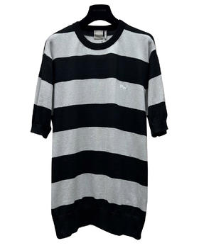 男款logo刺绣针织短袖T恤he010