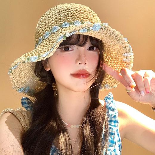 【薄荷曼波❗️百搭遮阳渔夫帽】显脸小，平日穿搭，度假，野餐凹造型都不可少的单品！夏季女款防晒帽海边大帽檐可折叠帽子草帽 商品图3