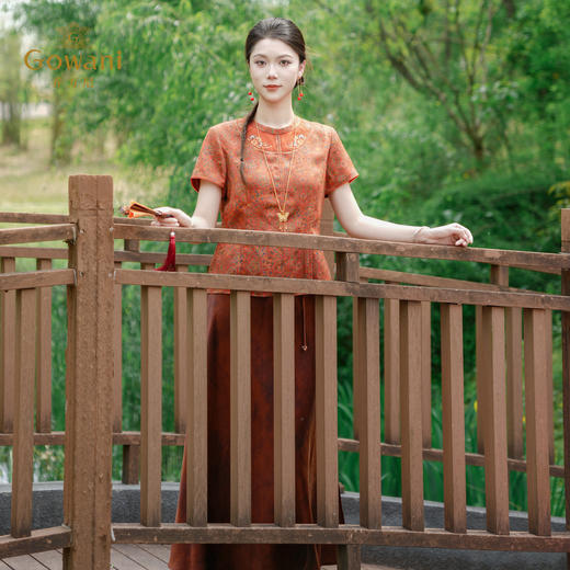 乔万尼2026夏季新品100%真丝大气新中式雅致香云纱上衣EK2C132 商品图3