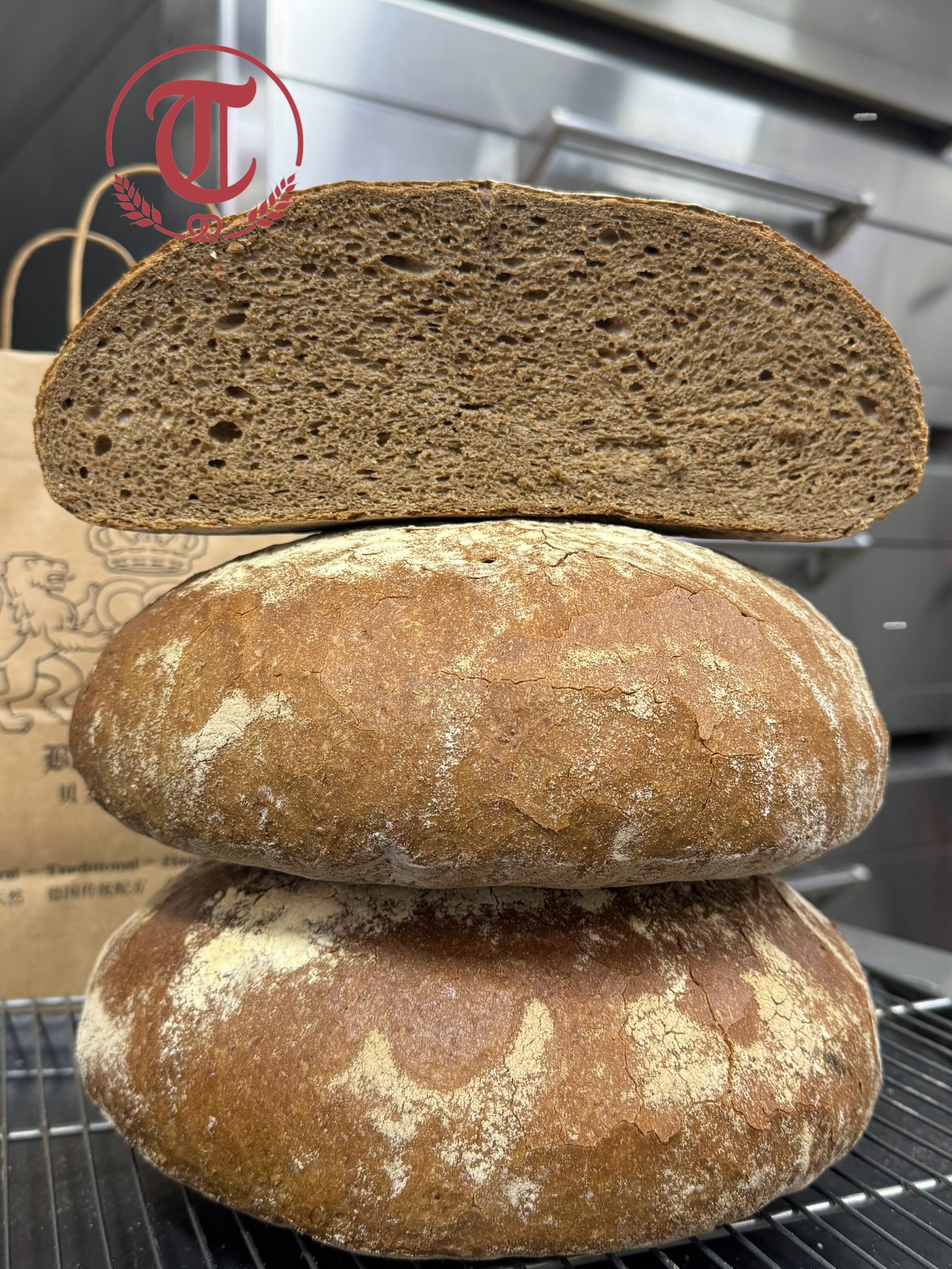 招牌德国老式祖母黑麦面包 Grandma Rye Bread 无油无糖无蛋无奶Steinofenbrot