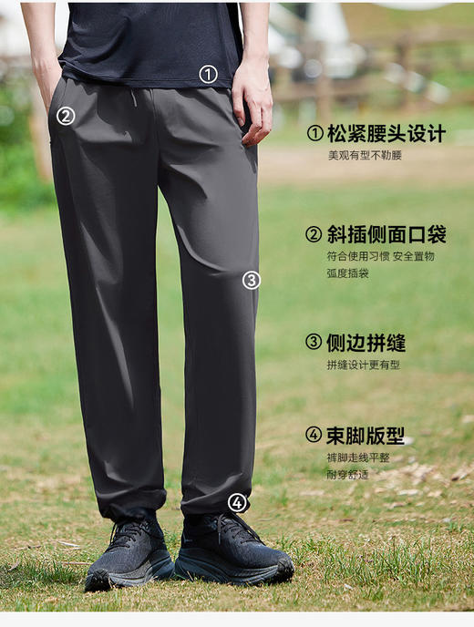 性价比 拓路者夏季针织直筒长裤男式轻户外轻薄透气运动休闲长裤（tbzg） 商品图1