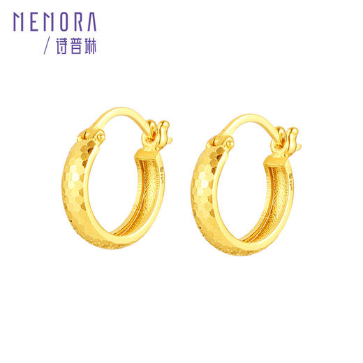 【新品首发】 高光系列 黄金足金简约闪亮几何耳环【按克计价黄金2】MEMORA诗普琳GE234201 商品图6
