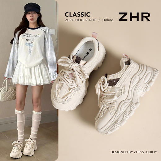 ZHR厚底老爹鞋女2026新款小个子增高运动休闲鞋软底轻便爆款女鞋 商品图4