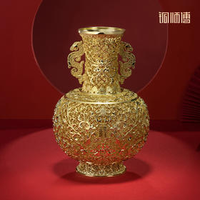 铜师傅《花丝宝瓶》客厅桌面铜花瓶摆件 家居装饰品 节日礼物