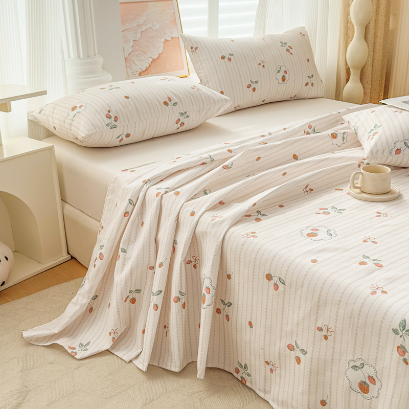 【京帝 原棉老粗布床品】质地柔软 透气性好 无静电反应 持久耐用 手感细腻 柔棉吸湿 透气不闷汗 不易变形 不易起球