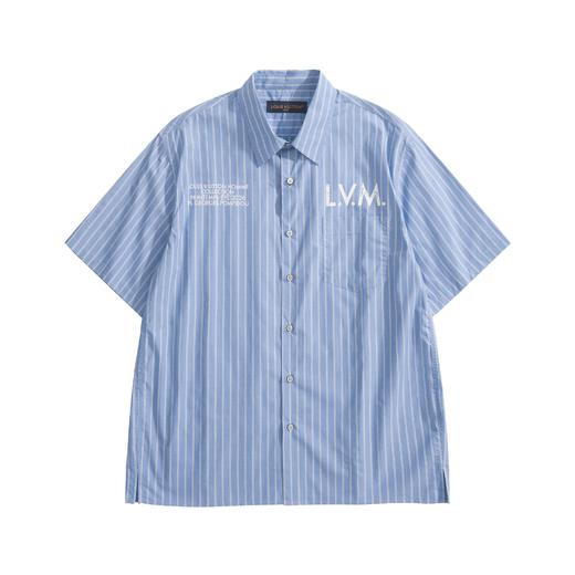 男款棉质府绸印花短袖衬衫la 商品图0