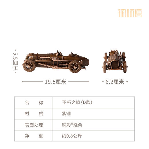 铜师傅 见微系列《不朽之旅（D款）》机车模型 创意家居紫铜摆件 商品图6