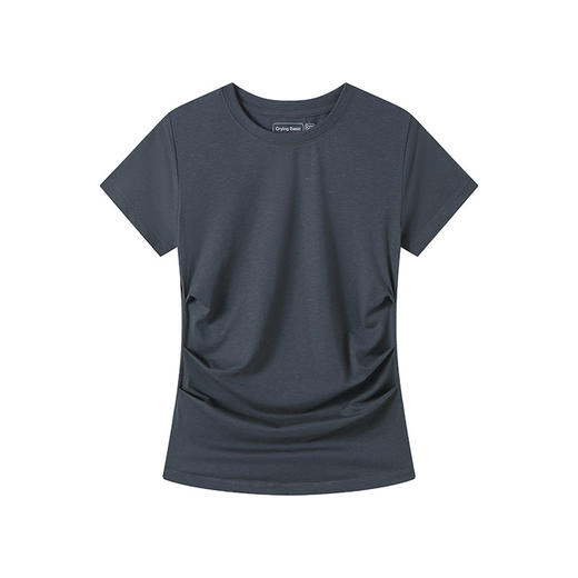 CryingCenter桑蚕丝汉麻凉感7A抗菌莫兰迪系低饱和圆领短袖上衣 商品图4