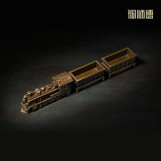 铜师傅 见微系列《蒸汽机车》办公室火车模型铜摆件 家居铜工艺品 商品图0
