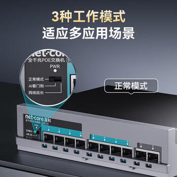 磊科（netcore）SG2010P 10口千兆8口供电POE交换机 企业级家用宿舍监控网络网线分线器 兼容百兆（新老版本混发） 商品图1