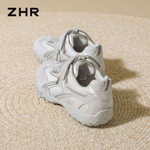 【头层猪皮】ZHR则则内增高阿甘鞋德训鞋女鞋春季新款休闲运动鞋 商品图9