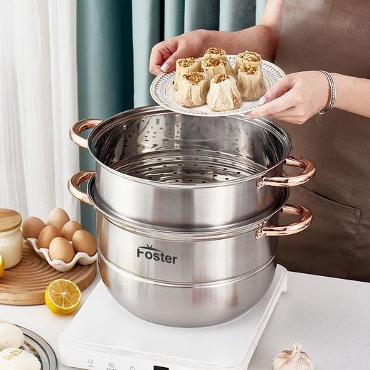 浮士德 纽波特蒸锅 HG-1088 加厚三层蒸锅大容量馒头锅 商品图6