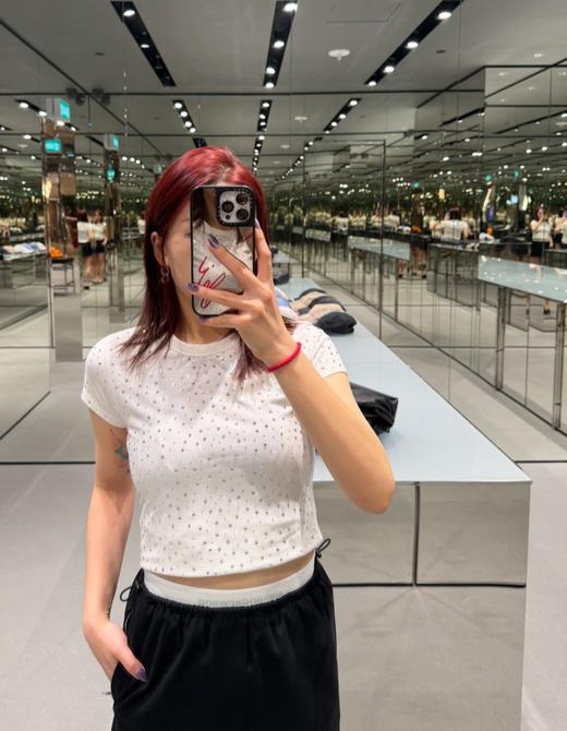 女款棉质修身闪钻短袖T恤ba002 商品图3