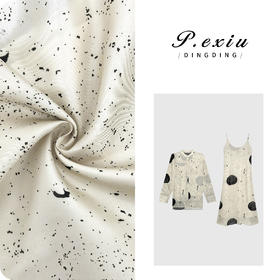 PanYiXiu/潘依绣【浪漫波尔卡】铜氨丝-人丝泼墨波点衬衣吊带裙套装W-62920