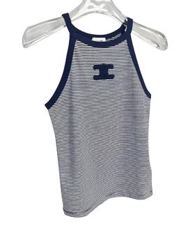 女款刺绣条纹针织吊带背心la008