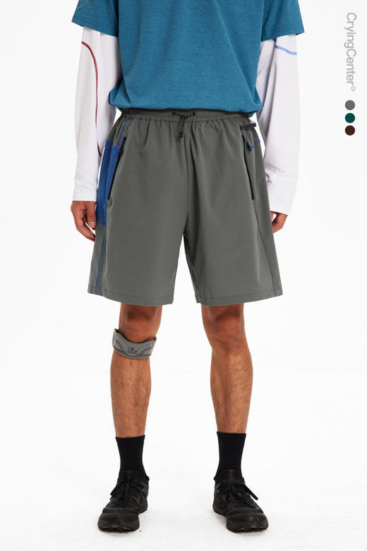 CryingCenter 撞色拼接结构点短裤跑步训练直筒裤 哭喊中心 商品图5