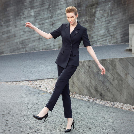 IWY/高级感短袖西装套装女夏季新款商务面试职业正装酒店工作服WC511+WP512 商品图2