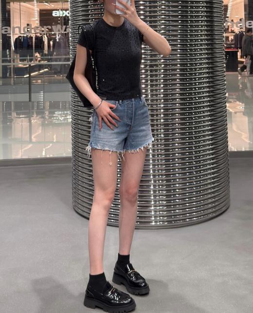 女款破洞做旧牛仔短裤la002 商品图3