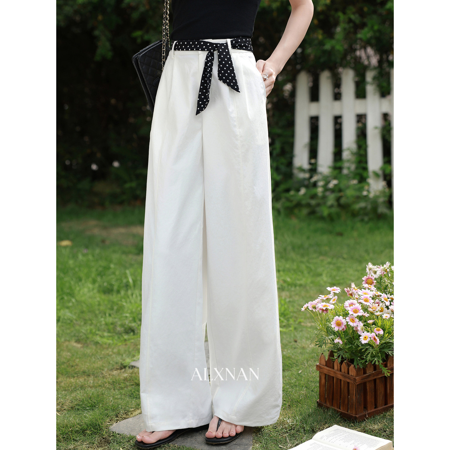 鹿向南【0423/20:00新品前1小时5折限量100件】白色休闲裤