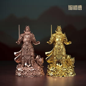 铜师傅 见微系列《玄坛神威》武财神赵公明紫铜摆件 家居工艺品