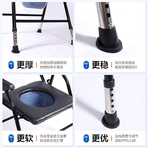 老人坐便椅 可折叠 移动马桶 坐便器 孕妇家用 结实坐厕椅 老年人坐便凳 商品图4